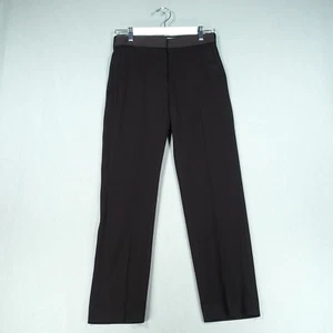 Sandro Paris Trousers Womens 36 Black Wool Blend Smart Casual Pants Satin Waist - Picture 1 of 24