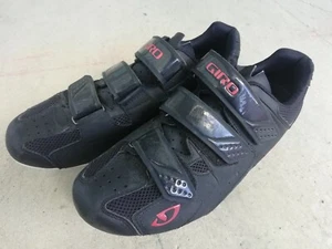GIRO TREBLE ROAD CYCLING SHOES CLEATS EUR 44.5 US M 10.75 BLACK SPIN TRAINER - Picture 1 of 9