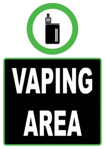 GRANDI PICCOLI POSTER Insegna Designata Area Svapo Notifica Segnaletica - Foto 1 di 1