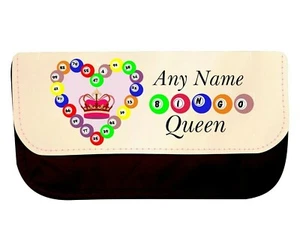 PERSONALISED BINGO HEART BINGO QUEEN PENCIL CASE SCHOOL BIRTHDAY CHRISTMAS GIFT - Picture 1 of 4
