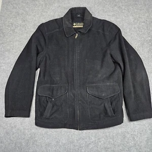 COLUMBIA - Men's Black Wool Bomber Jacket - Size Medium - Picture 1 of 13
