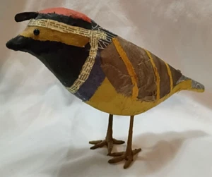 Vintage Quail Folk Art Paper Mache Bird Figurine 9” - Picture 1 of 7
