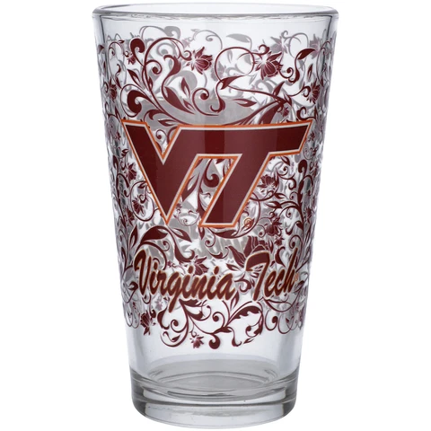 Virginia Tech Hokies 16oz. Floral Pint Glass Cover