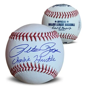 Pete Rose Autographed MLB Signed Baseball CHARLIE HUSTLE JSA COA Display Case - Picture 1 of 3