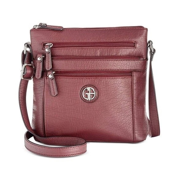 747542245208 Giani Bernini Pebble Crossbody Purse Wine Burgundy