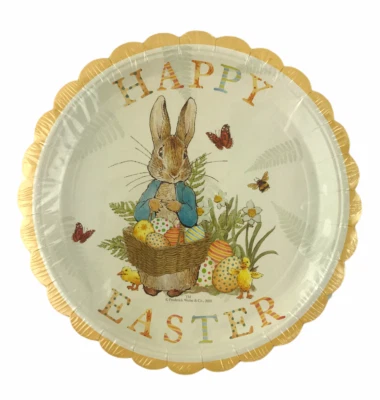 Beatrix Potter Peter Rabbit Paper Plates Happy Easter Bunny 12 Plates S3 - Image 1 of 4