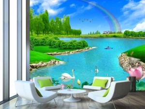 Papel pintado 3D hermoso arco iris Q1122 mural fotomural autoadhesivo Kay - Imagen 1 de 11