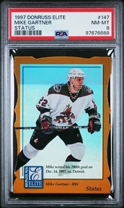 1997 DONRUSS ELITE 147 MIKE GARTNER STATUS /100 PSA 8 4870 - Foto 1 di 2