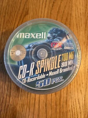 MAXELL 50 Pack CD-R Discs Spindle Blank 700 MB 12x80 Min Recordable NIP Brand N - Image 1 of 4