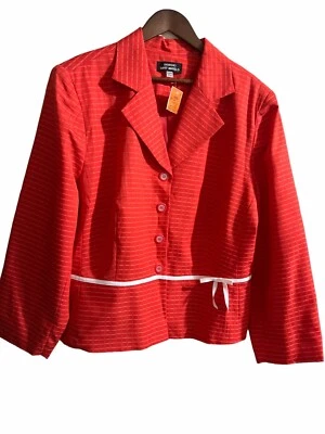 GIORGIO SANT' ANGELO 2 Piece Skirt Suit Women’s Size 24W Red White Retro New - Image 1 of 4