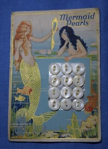 2794 Antique Mermaid button card, mermaids, fish graphic - Imagen 1 de 1
