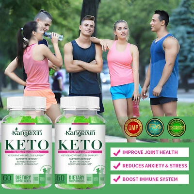 Keto Weight Loss Gummies Fat Burner Appetite Suppressant Green Apple 120 Gummies - Image 1 of 4