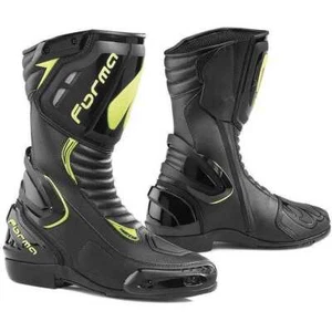 STIVALE PELLE MOTO STRADA SPORTIVO RACING FORMA FRECCIA NERO GIALLO 46 OMOLOGATO - Imagen 1 de 3