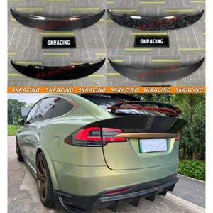 Carbon Fiber/Forged/Glossy Black Rear Trunk Spoiler Wing For Tesla Model X 16-20 - Imagen 1 de 51