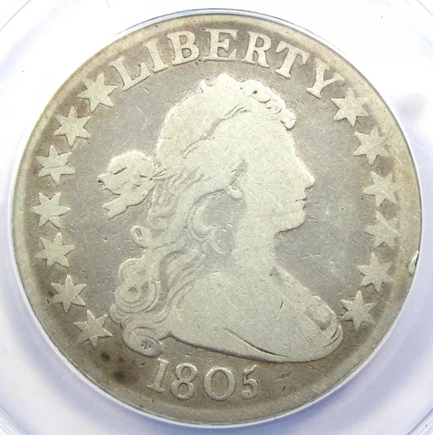 1805 Draped Bust Half Dollar 50C Coin - Certified ANACS VG8 Details - Rare Date! Cover