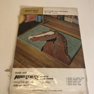 "Alfombra con aguja perforadora cabeza de caballo o colgante de pared 24"" x 36" - Imagen 1 de 6