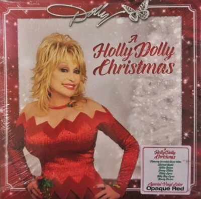 DOLLY PARTON - A Holly Dolly Christmas LP Red Colored Vinyl - NEW HOLIDAY RECORD - Image 1 of 2