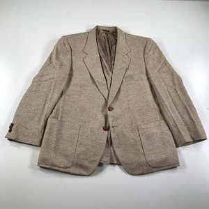 Vintage Givenchy Blazer Mens 42 Brown Tweed Wool Made In USA Two Buttons Notch - Picture 1 of 12