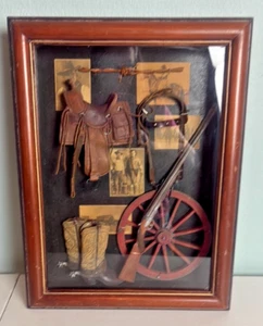 Vintage gerahmte Western Memorabilia Shadow Box - Bild 1 von 5