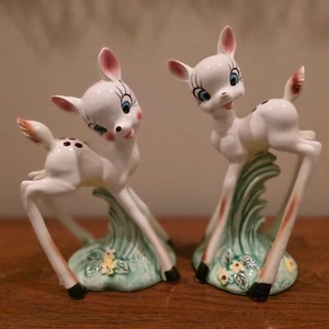 MCM KITSCH White HIRH Rehkitz Paar Japan Keramik ANTHROPOMORPHE Figuren - Bild 1 von 19