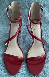 Vince Camuto CARELEEN Women's Red Leather Strappy Ankle Strap Heels Size 10 NEW - Picture 1 of 9