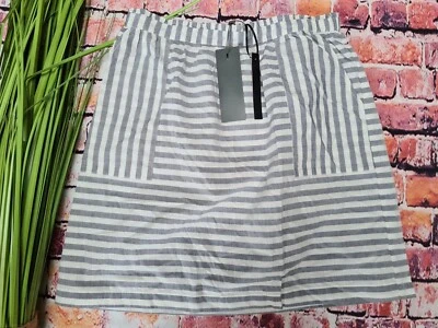 Street One Damen Rock Jerseyrock weiß blau gestreift Gummibund (726) NEU  - Bild 1 von 3