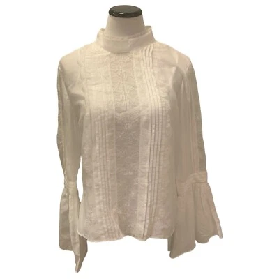 White House Black Market Women’s Long Sleeve White Lace SZ 12 - Image 1 of 4