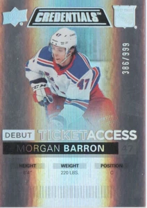 21-22 2021-22 Credenciales MORGAN BARRON NOVATO Boleto ACCESO #53-RangerS 386/999 - Imagen 1 de 1