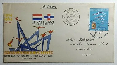 1964 FDC Curacao Netherlands Dutch Antilles 10 Yr. Statute for the Kingdom - Image 1 of 2