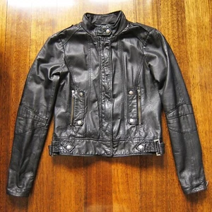 JEANSWEST Leather Black Women Jacket (Size 8) - Picture 1 of 9