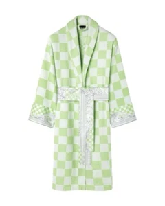 Versace Accappatoio A Scacchi Barocco Jacquard In Spugna Di Cotone Size m - Imagen 1 de 12