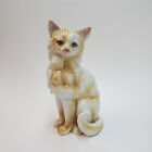 7" Off White Ceramic Sitting Cat Figurine
