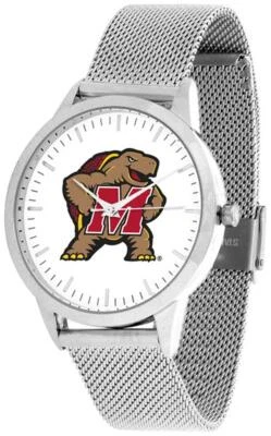 Reloj pulsera University of Maryland Terps de malla plateada Foto 1 de 4