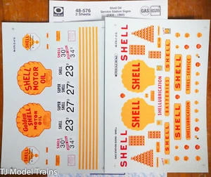 Microscale O #48-576 Shell Oil Service Station Signs (1935 1960) 2 Sheets - Picture 1 of 1