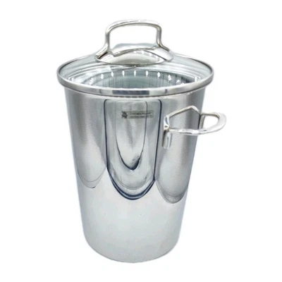 WMF Spargeltopf Topf 18cm Durchmesser silber Edelstahl mit Glasdeckel 4,5 l - Bild 1 von 2