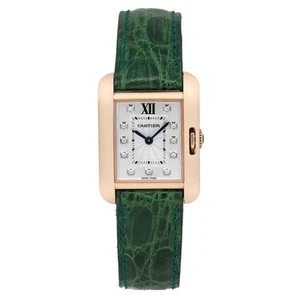 Cartier Tank Anglaise 22MM 18K Rose Gold Diamonds Watch 3580 WJTA0007 - Picture 1 of 5