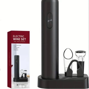 Rechargeable 5 Piece Electric Wine Set Open Serve & Preserve Food Drink Gifts - Picture 1 of 7