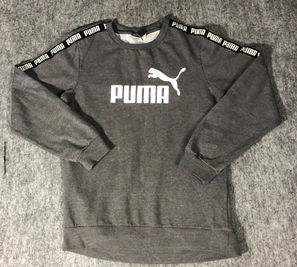 Puma Sweater Girls XL 18  20 Gray Long Sleeve crew neck - Image 1 of 4