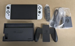 Nintendo Switch OLED Model - 64GB White - Black Dock - Picture 1 of 3