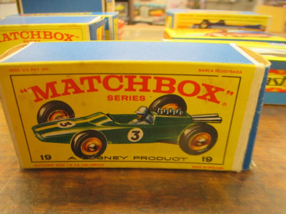 Matchbox Lesney No. 19 Lotus Racing Car with Box - Image 1 of 3