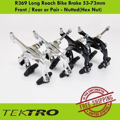 Tektro R369 Long Reach Bike Brake 53-73mm Front / Rear or Pair - Nutted(Hex Nut) - Image 1 of 4