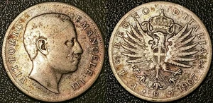 Italie - Vittorio Emanuele III - 2 Lire argent 1907 ! KM#33 - Foto 1 di 2