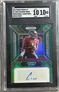 2024 Prizm Draft Cam Ward Sensational Signatures Green Prizm Auto SGC 10/10 GEMM - Picture 1 of 2