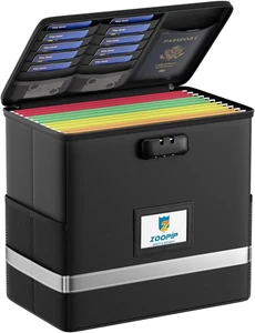 Fireproof File Box with Lock, Document Box Storage Organizer, Suitable for Hangi - Picture 1 of 7