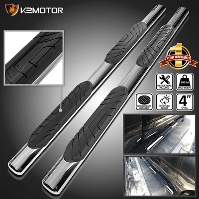 Fits 2021-2024 Chevy Tahoe GMC Yukon Chrome 4" Oval Side Step Bars Running Board - Image 1 of 4