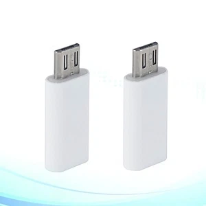 2 Stück Typ C Buchse auf Micro USB Adapter für Handy Tablet Laptop weiß - Bild 1 von 11