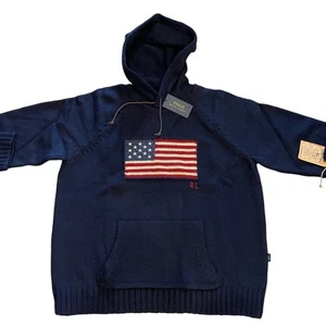 Ralph Lauren Mens Sweater XXL Designer Classic Hooded Preppy Streetwear Wool - Picture 1 of 8