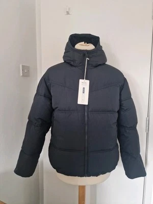 Hollister Mens Faux FurLined Puffer Jacket. New With Tags/Medium/Black. RRP £99  - Image 1 of 4