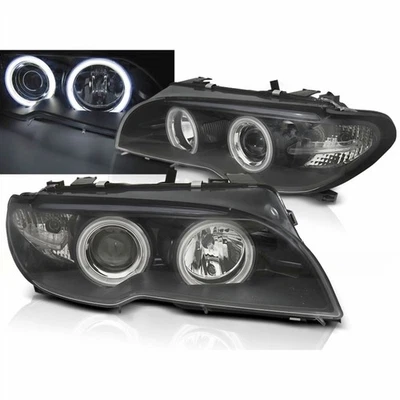 XENON Angel Eyes Scheinwerfer Set CCFL schwarz für BMW E46 04.03-06 Coupe Cabrio - Bild 1 von 4