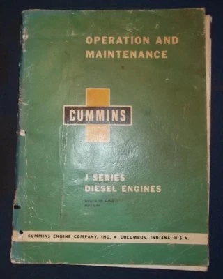 CUMMINS J SERIES DIESEL ENGINE OPERATOR OPERATION & MAINTENANCE MANUAL BOOK - Image 1 of 4